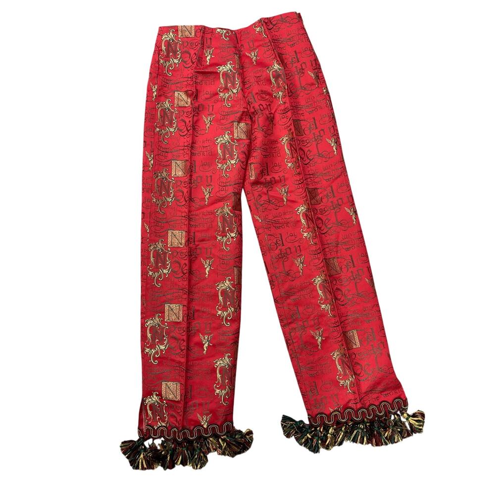 Ladibug Designs Noel Tassel Trim Pant 6 Tapestry Made in USA Christmas Pants